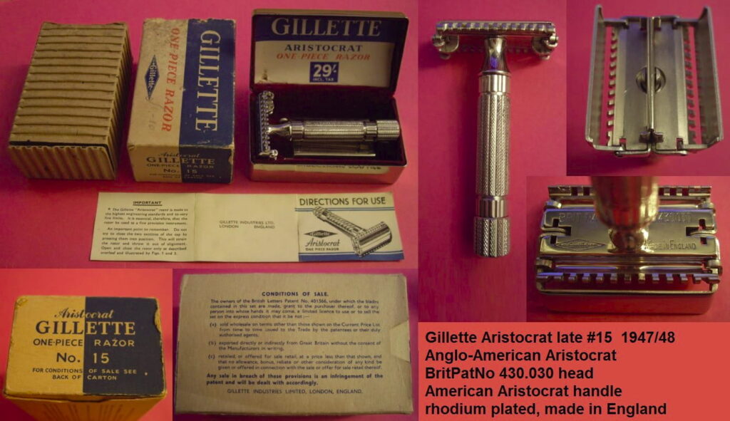 Gillette #15 Anglo-American Aristocrat 1947