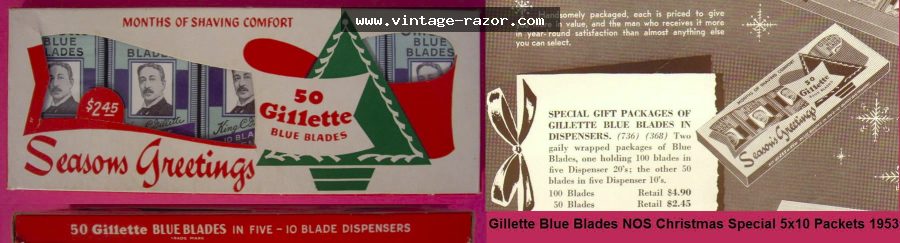 Gillette Blue Blades Seasons Greetings 1953