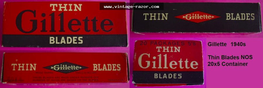Gillette Thin Blades 1940s