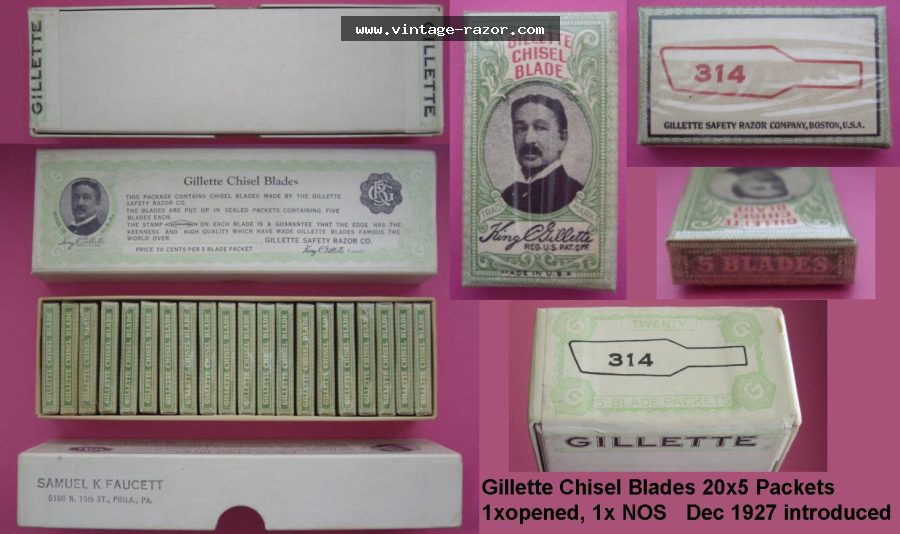 Gillette Chissel Blades 1927