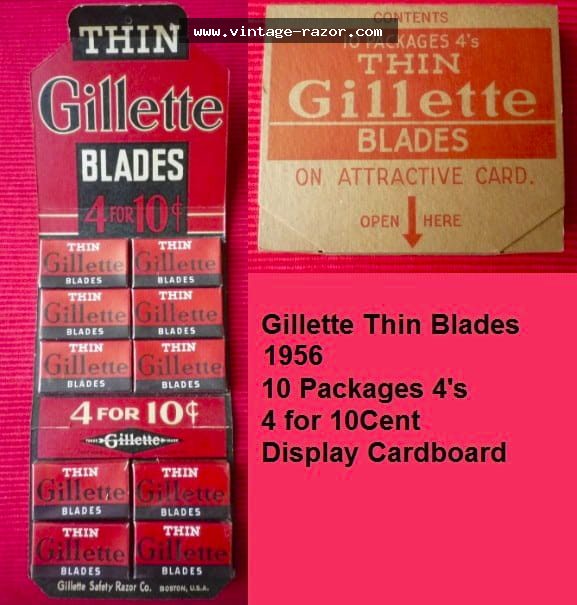 Gillette Thin Blades 1956