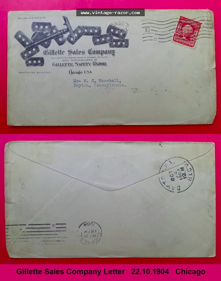 Gillette Sales Company Letter 1904