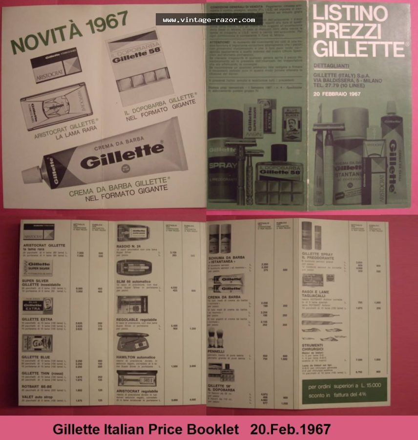 Gillette Catalogue G2000Adjustable 1967