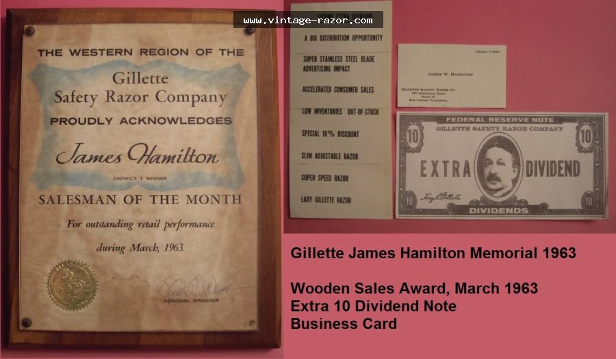 Gillette Salesman Award 1963