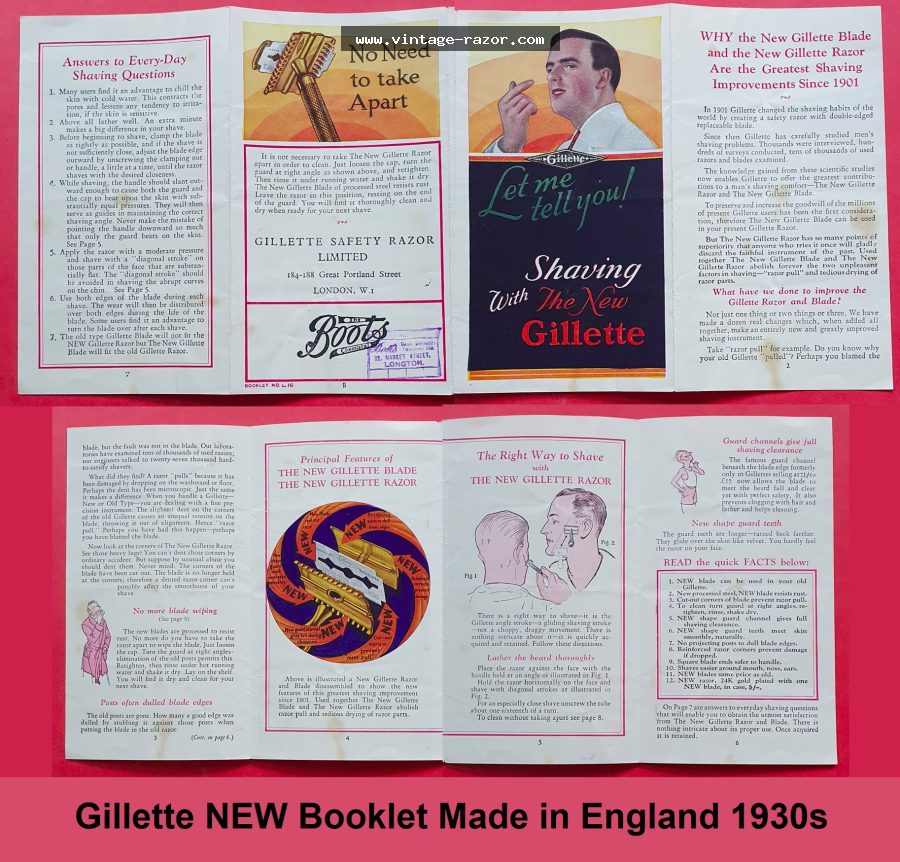 Gillette NEW Booklet 1930s