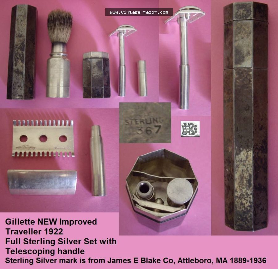 Gillette New Improved Sterling Silver Traveller 1922 (3)