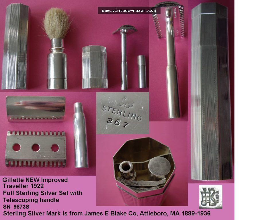 Gillette New Improved Sterling Silver Traveller 1922 (2)