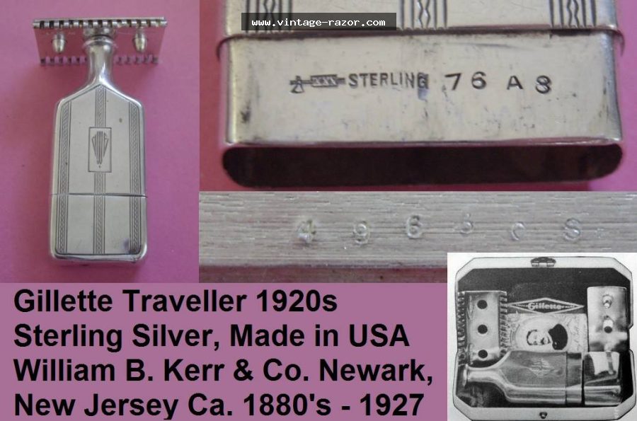 Gillette New Improved Sterling Silver Traveler 1920s (2)