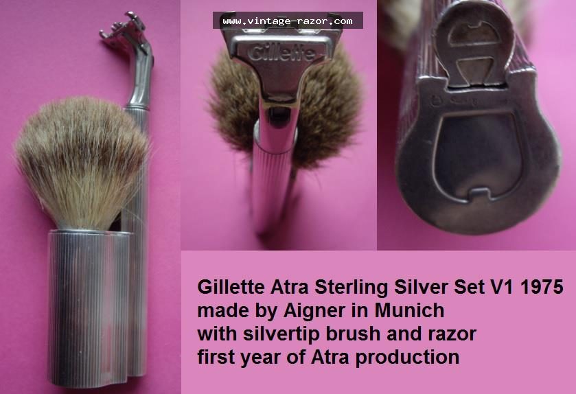 Gillette Atra Sterling Silver Bathroom Set 1975