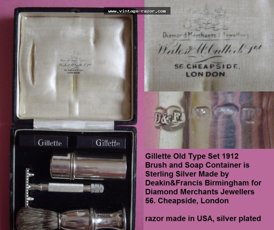Gillette OldType Sterling Silver Set 1912