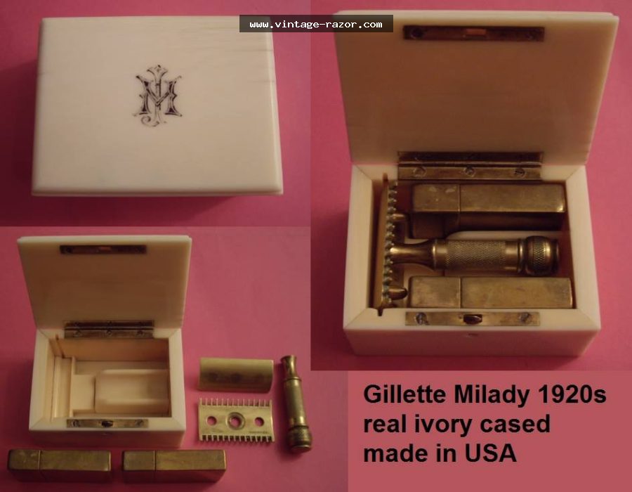 Gillette Milady Decolleté Ivory Set 1920s (2)