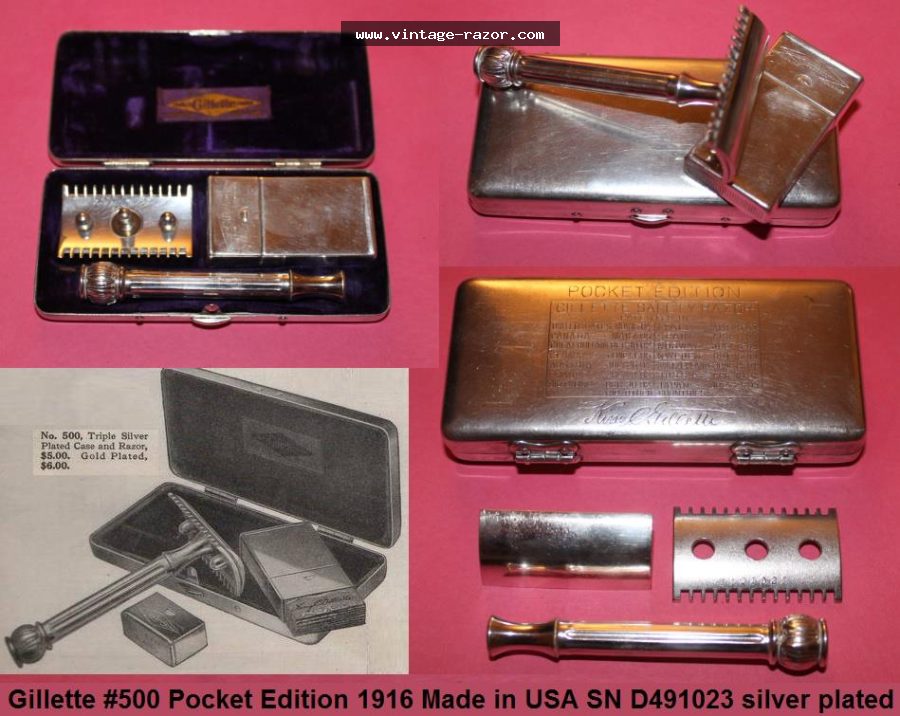 Gillette #500 Pocket Set 1916