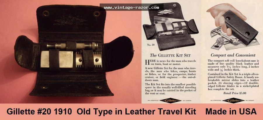 Gillette #20 OldType Travel Set 1910