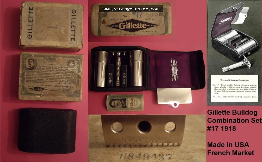 Gillette #17 Bulldog Combination Set 1918