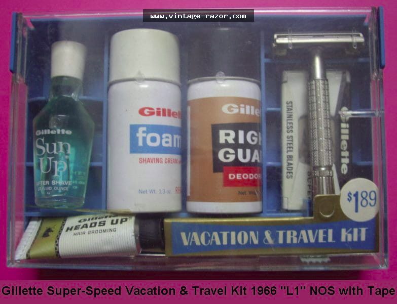 Gillette Super Speed Vacation Travel Kit 1966