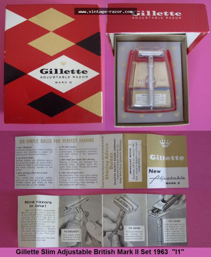 Gillette Slim Adjustable Mark II Set 1963