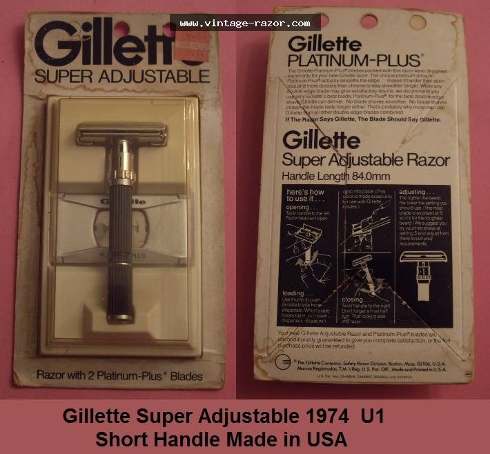 Gillette Super Adjustable Short Handle 1974