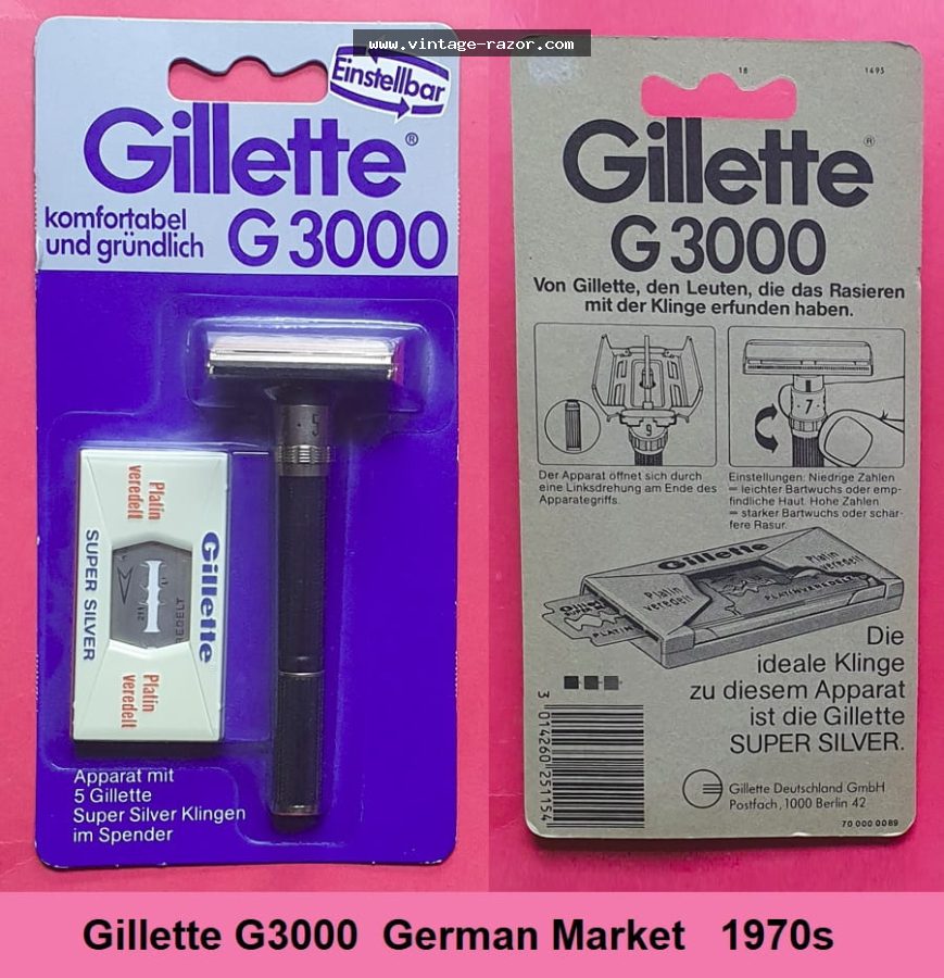 Gillette G3000 Adjustable Long Handle 1970s