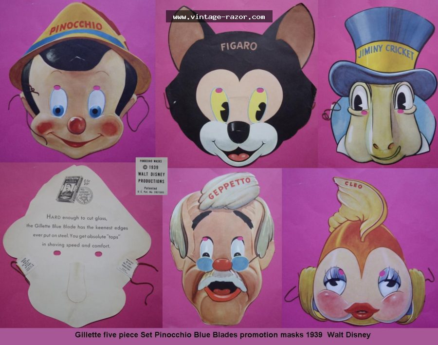 Gillette Walt Disney Masks 1939
