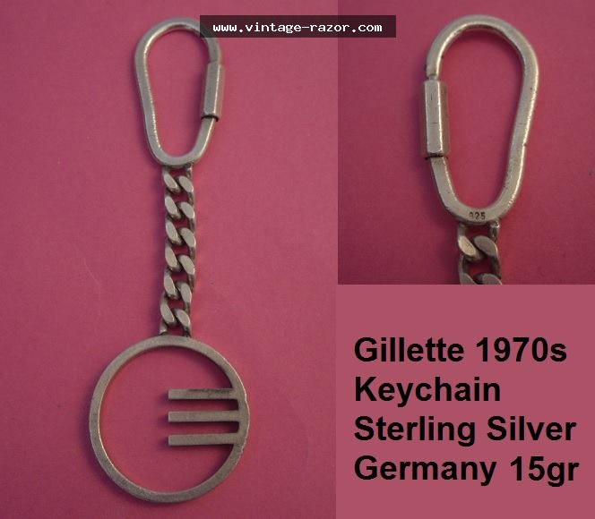 Gillette Sterling Silver Keychain 1970s