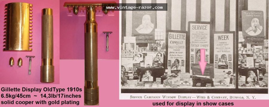 Gillette OldType Display Razor 1910s