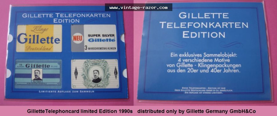 Gillette Telephone Cards 1990s