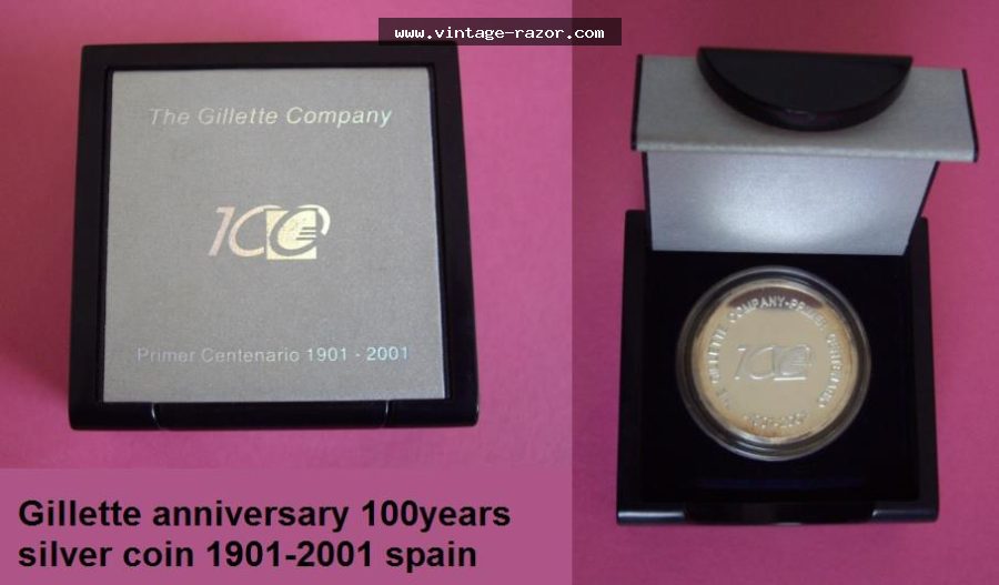 Gillette 100th Anniversary Silver Coin 2001