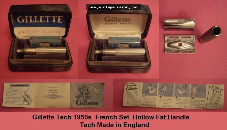 Gillette Hollow Fat Handle Tech 1950s