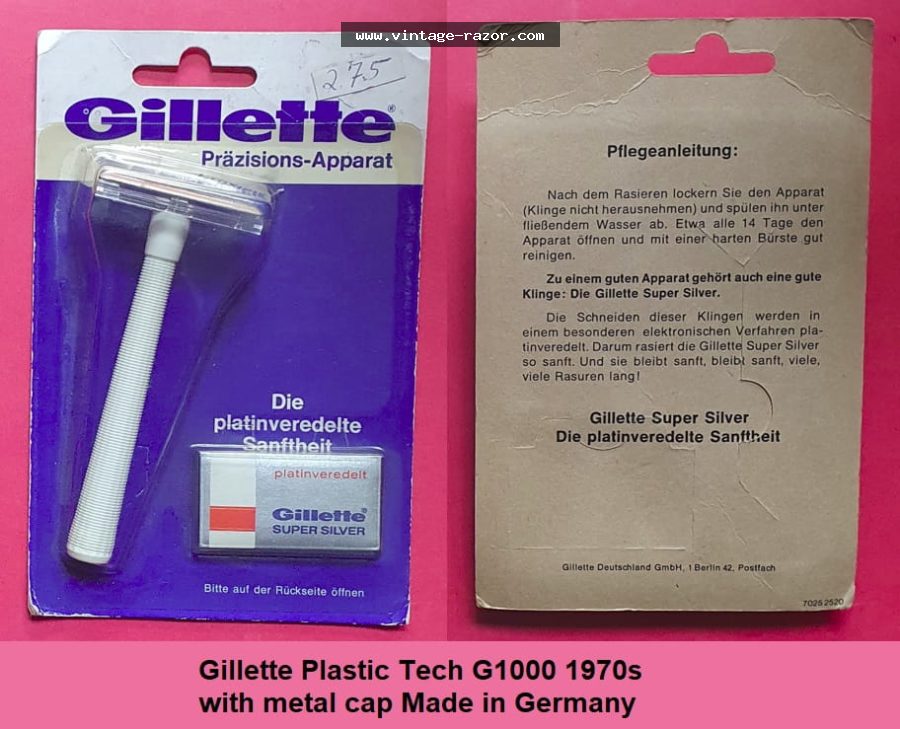 Gillette Plastic Tech Metal Cap 1970s